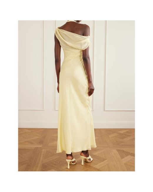 Sir Metallic Strope Silk-Chiffon Gown