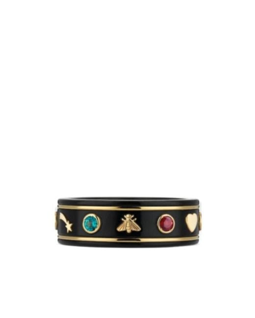 Gucci White Icon Ring With Gemstones