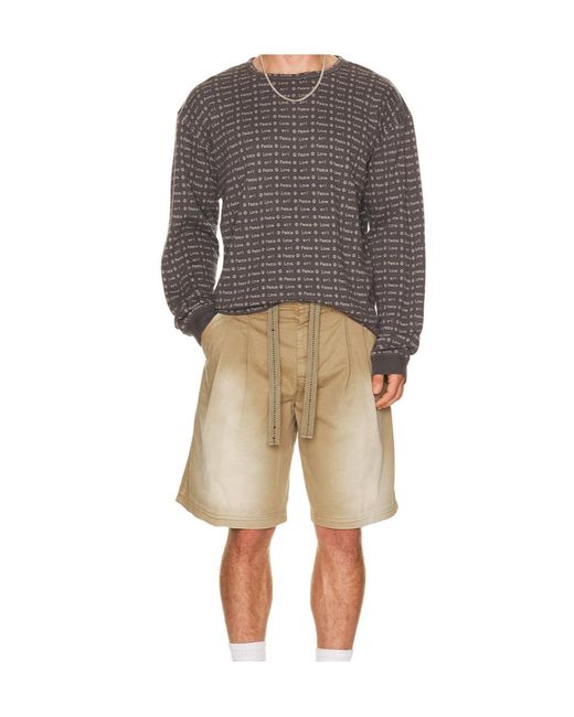 ERL Gray Jacquard Logo Knitted Top for men