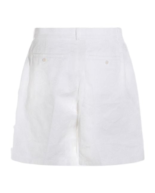 Casablanca White Monogram Pleated Shorts for men