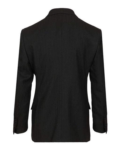 Tom Ford Black Satin Striped Blazer for men