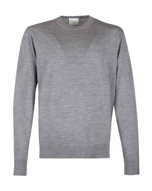 Ballantyne Gray Long-Sleeved Crewneck Jumper for men