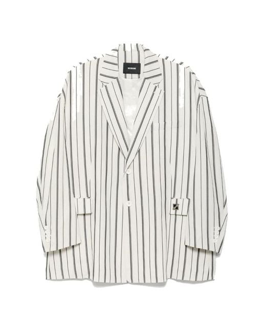 we11done White Striped Detail Casual Jacket