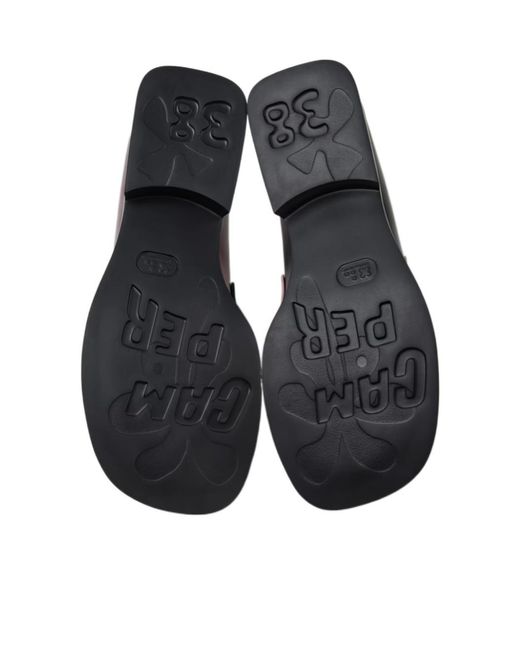 Camper Black Leather Moccasins