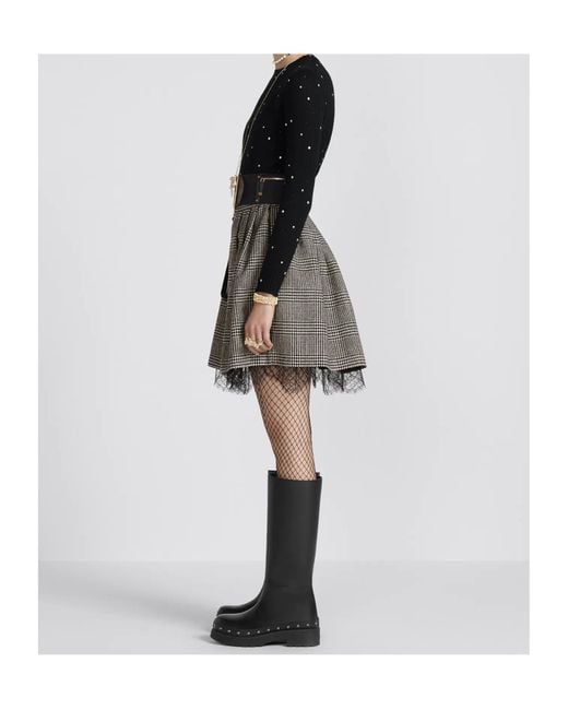 Dior Gray Pleated Short Skirt