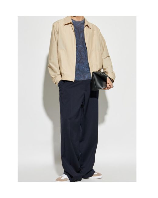 Etro Blue Patterned Crewneck Knitted Jumper for men