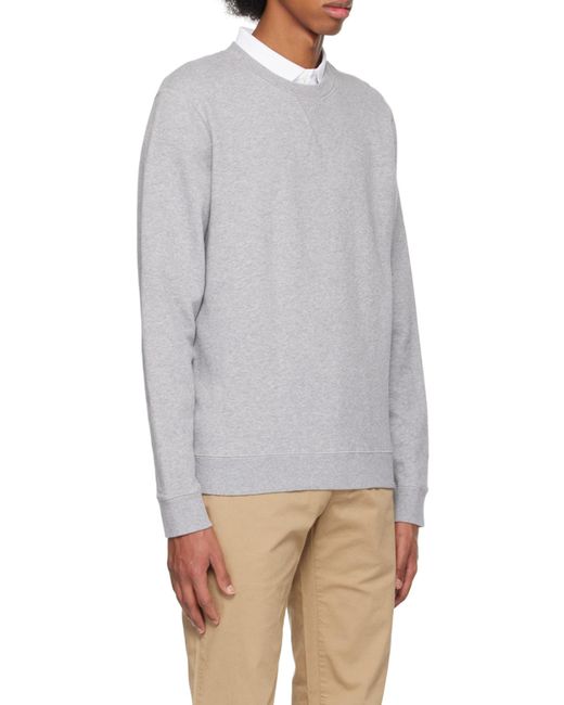 Sunspel Gray Round Collar Long Sleeve Sweater for men