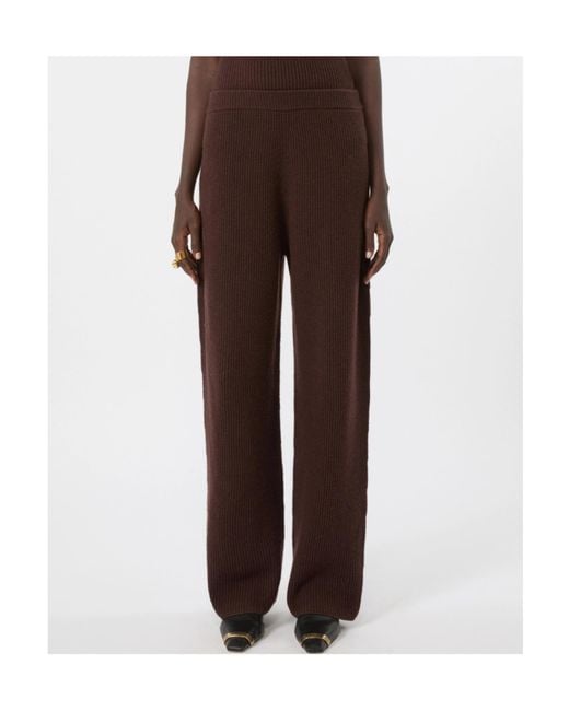 Sportmax Brown Elastic Waist Casual Pants