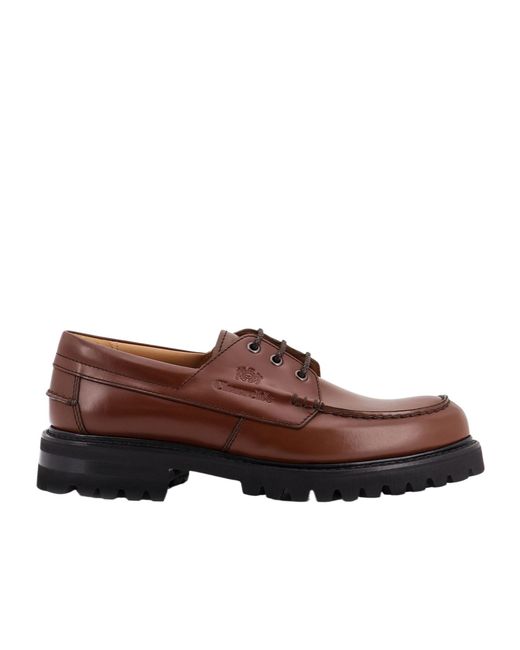 Church's Brown Round Toe Lace-Up Shoes for men