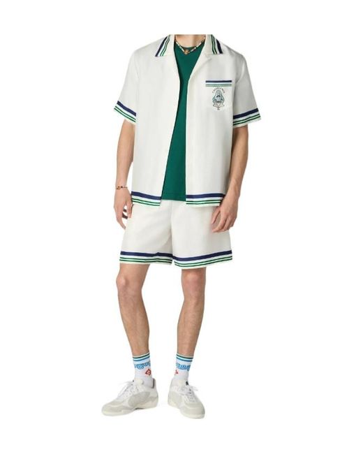 Casablanca White Short Sleeve Printed Shirt for men