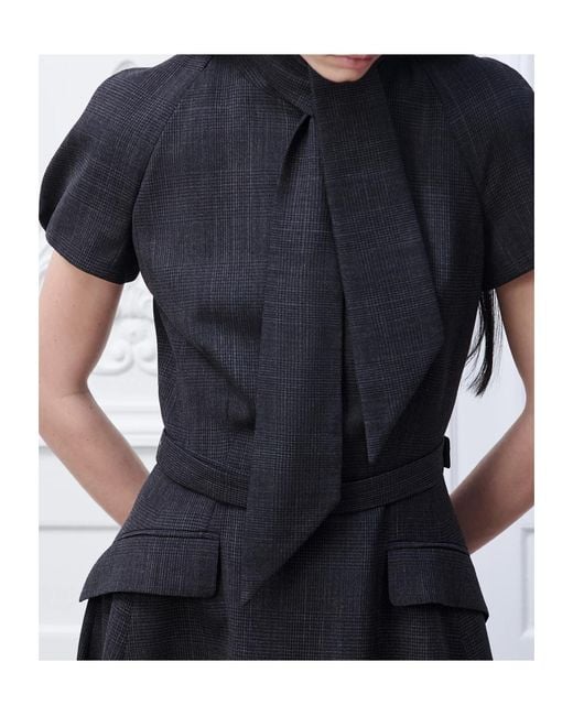 Dior Black Mid-Length Dress With Ascot-Effect Tied Collar
