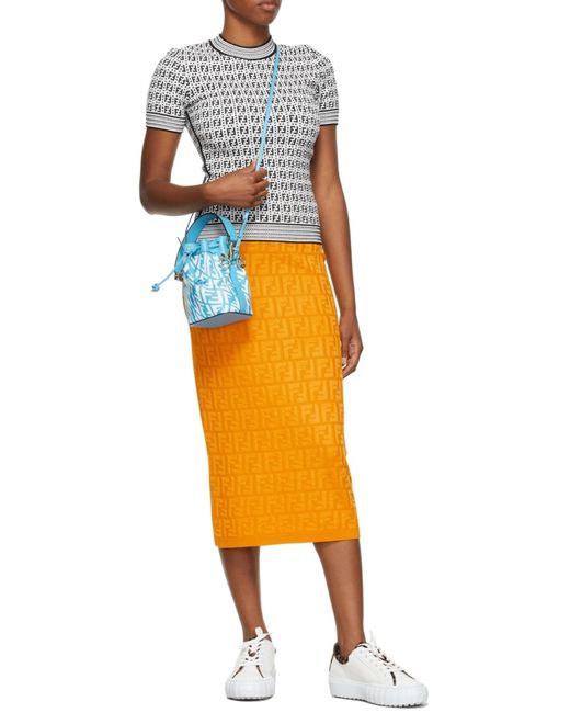 Fendi Blue Mini Mon Tresor Bucket Bag