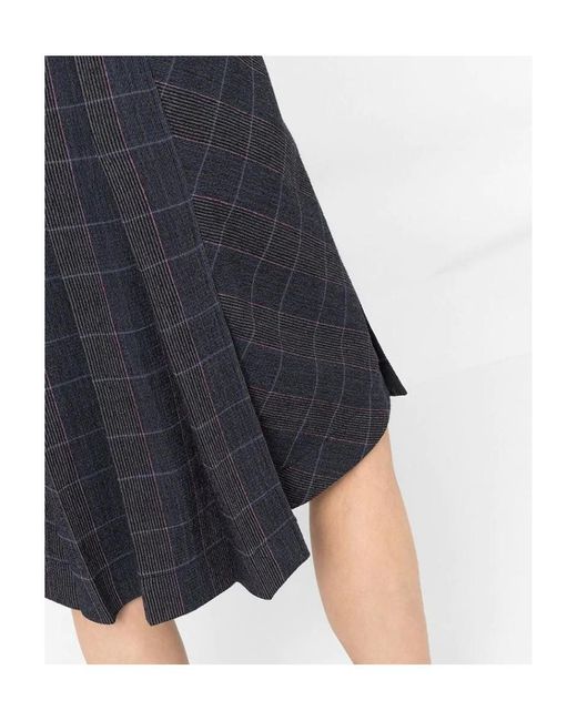 Chloé Gray Checked Pleated Skirt