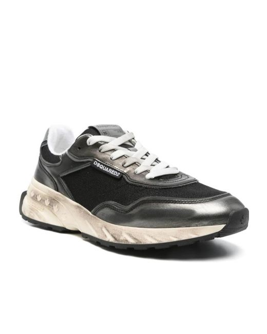 DSquared² Black Lace Up Sneakers for men