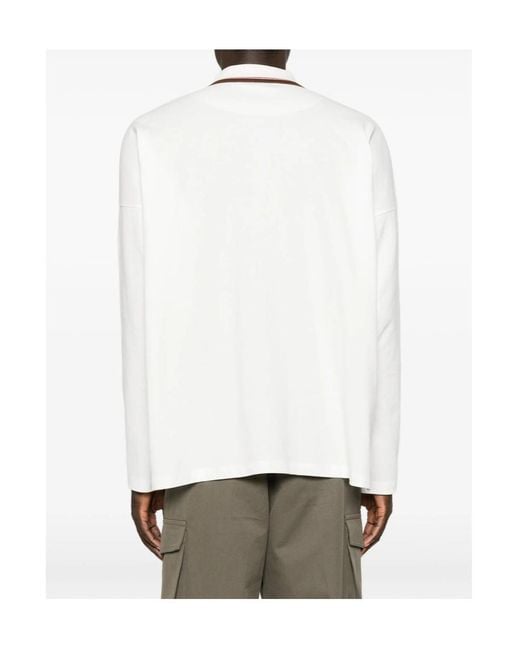 Vivienne Westwood White Orb-Embroidered Tipped Polo Shirt for men