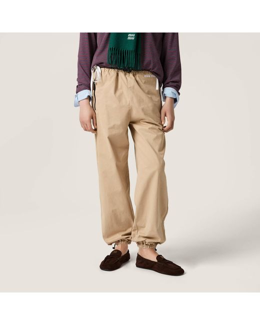 Miu Miu Natural Washed Gabardine Trousers