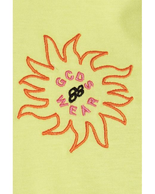Gcds Yellow Surfing Weirdo Printed Crewneck T-Shirt for men