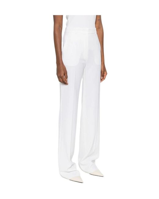 Max Mara White Casual Pants With Belt Loops