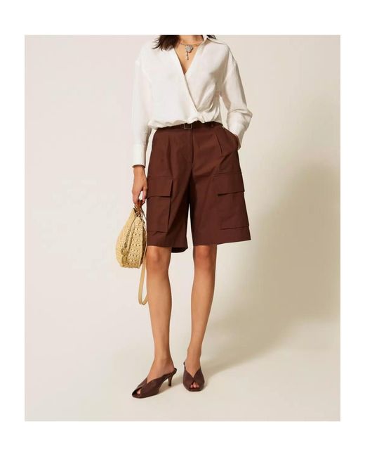 Twinset White Wrap-Effect Shirt