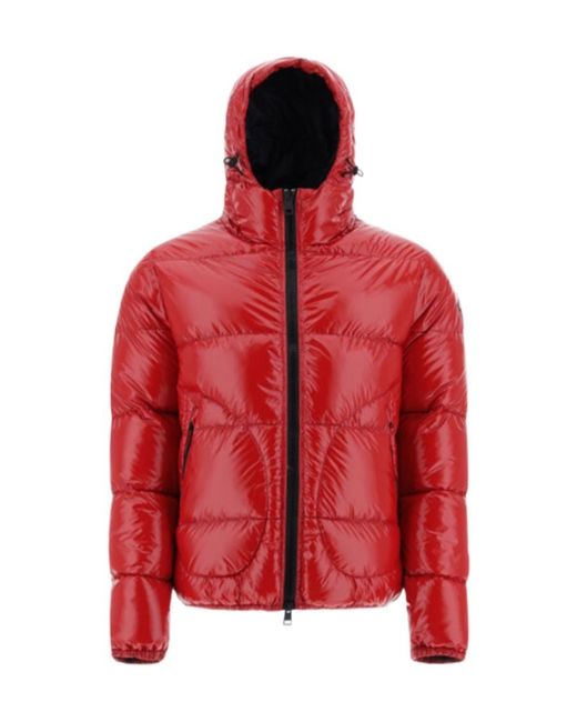 Herno Red Logo Patch Zip-Up Padded Jacket for men