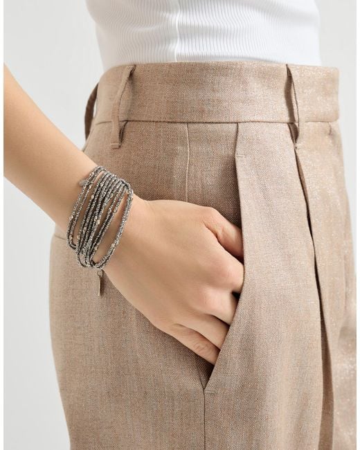 Brunello Cucinelli Metallic Bijoux Beaded Wrap Bracelet