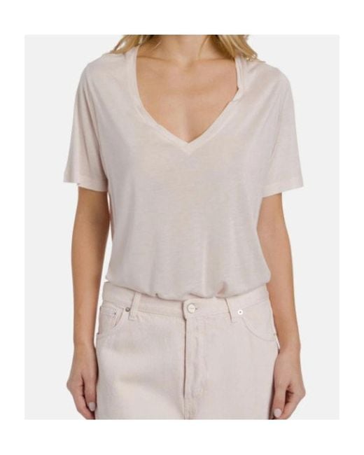 Dondup White V-Neck T-Shirt