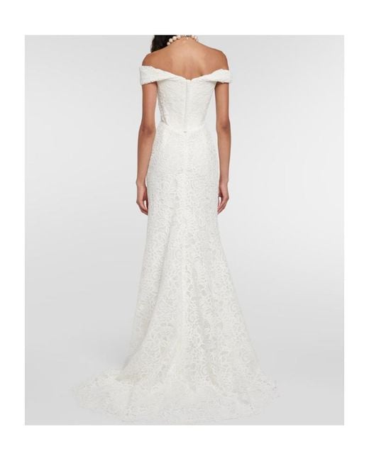 Vivienne Westwood White Bridal Nova Cora Off-Shoulder Lace Gown