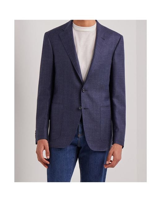 Canali Blue Long-Sleeved Suit Jacket for men