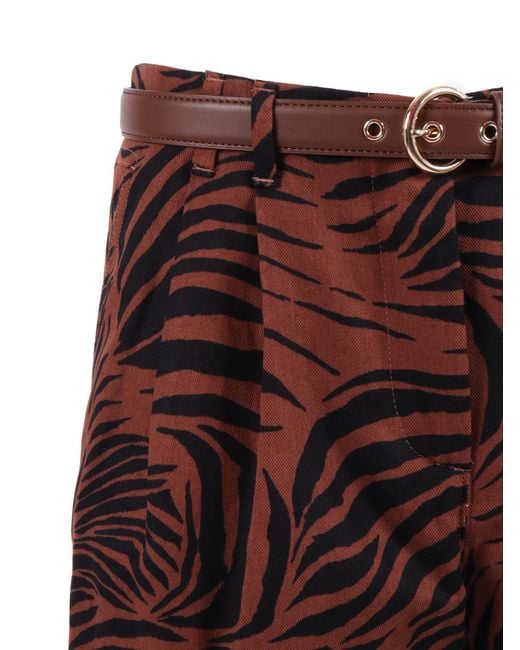 Max Mara Red Studio Novella Pattern-Printed Shorts