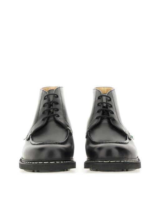 Paraboot Black Round Toe Ankle Boots for men