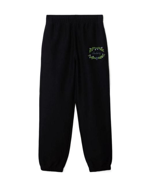 Burberry Black Logo-Embroidered Track Pants
