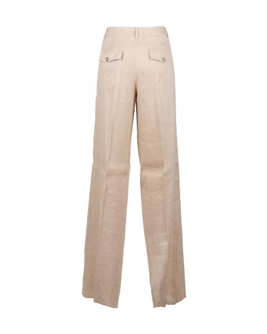 Marella Natural Wide-Leg Casual Pants