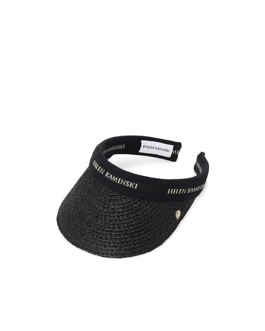 Helen Kaminski Black 8 Logo Visor Hat