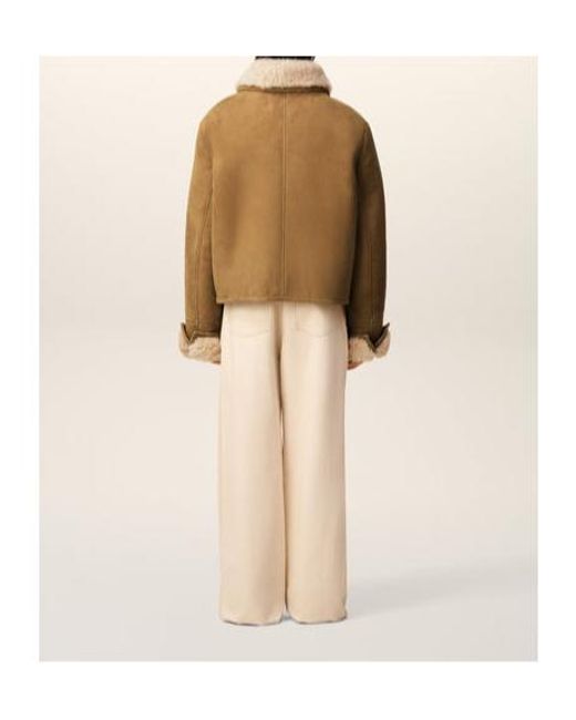 AMI Natural Ami Shearling Buttoned Jacket for men