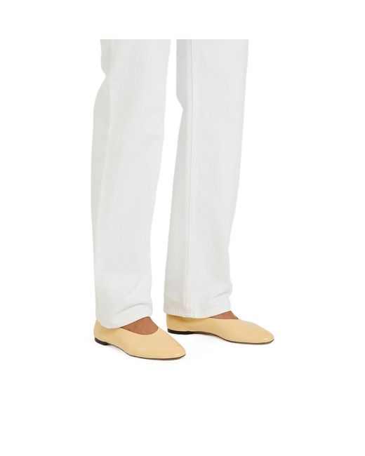 Totême  Natural Slip Patent Leather Ballet Flats