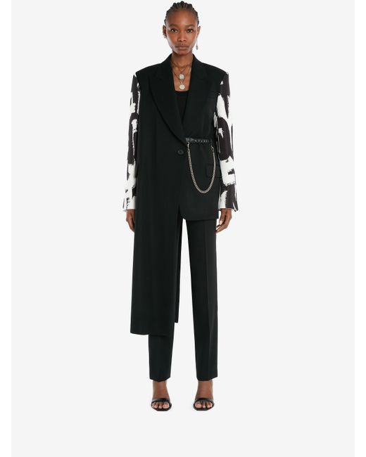 McQueen Black High-Waist Pleat Detailed Trousers
