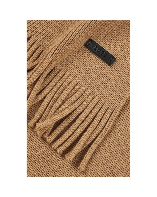 Boss White Albas Wool Logo Scarf for men