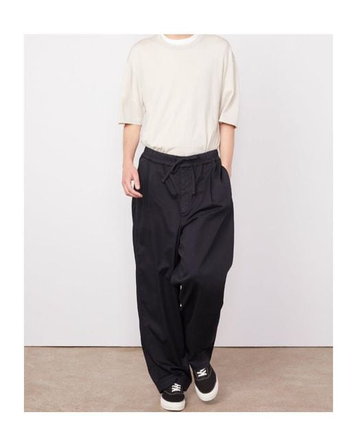 Officine Generale Black Peterson Drawstring-Waistband Trousers for men