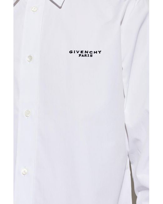 Givenchy White Logo-Print Shirt for men