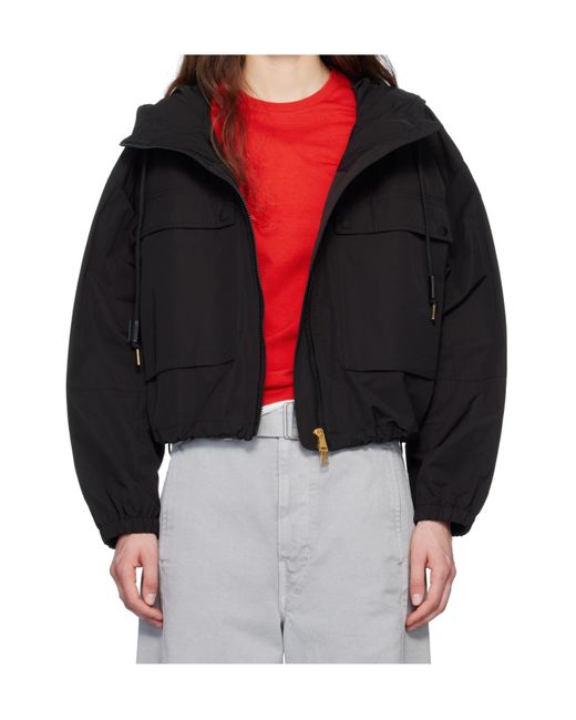 Moncler Sauvan Zip-Up Hooded Parka in Black | Lyst