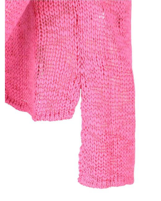 Comme des Garçons Pink Crew Neck Sweater for men