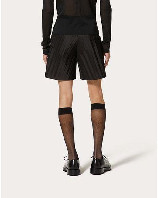 Valentino Black Pleated Above-Knee Length Shorts for men