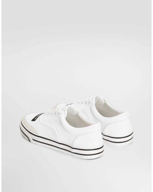 Dolce & Gabbana White Sailing Canvas Low-Top Sneakers