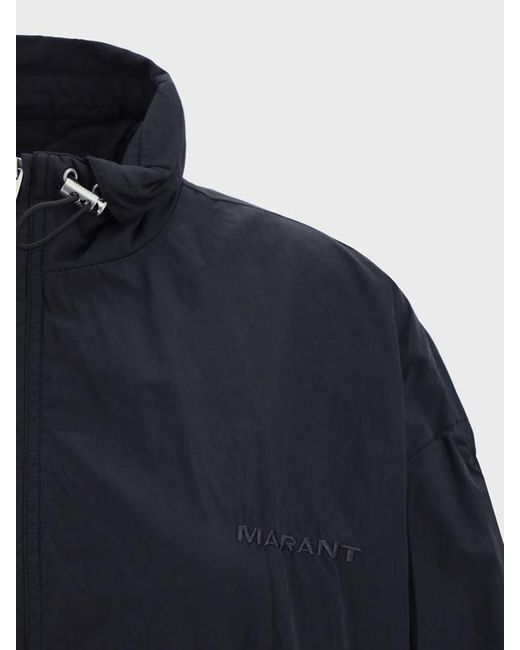 Isabel Marant Blue Isabel Marant Étoile Logo-Printed Zipped Windbreaker Jacket