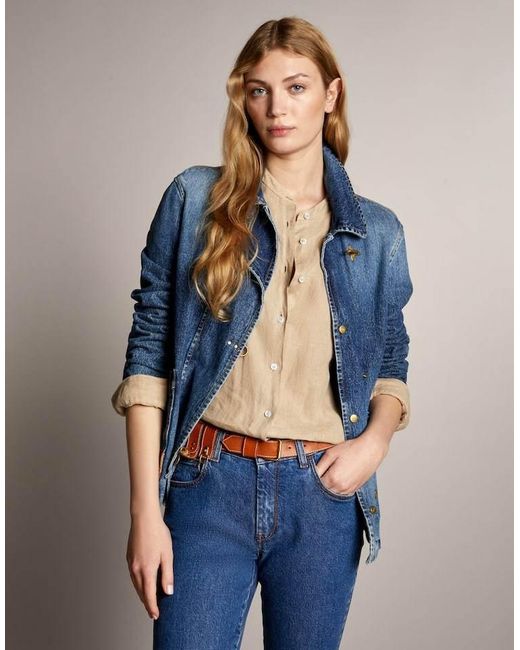 Fay Blue Hook-Closure Denim Jacket