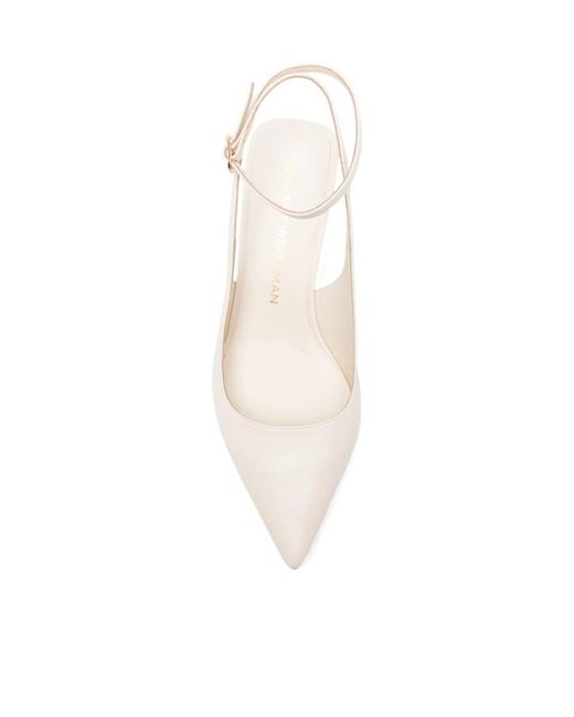 Stuart Weitzman White Pointed-Toe High-Heeled Sandals