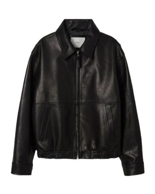 DUNST Black Classic Collar Leather Jacket for men