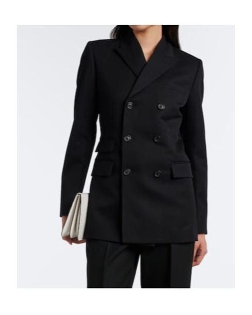 Nili Lotan Black Noah Double-Breasted Virgin Wool Blazer