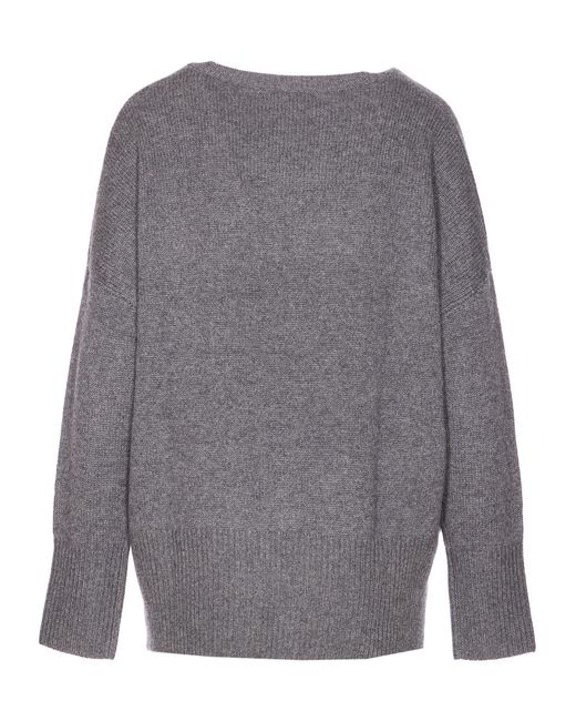 Lisa Yang Gray Mila Crewneck Knitwear