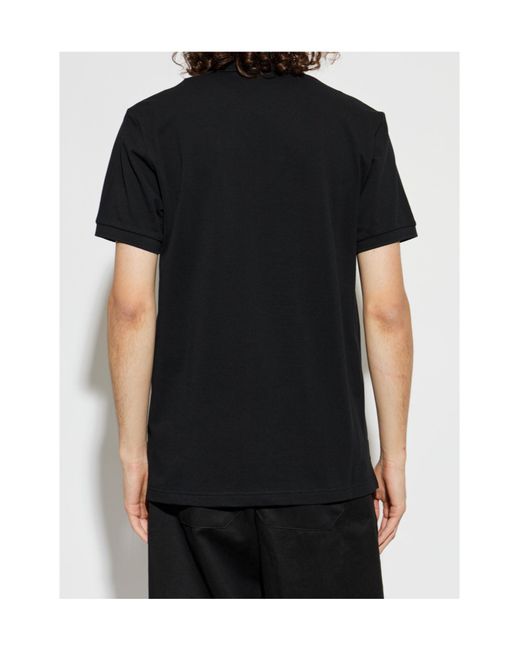 Moschino Black Logo Embroidered Polo Shirt for men